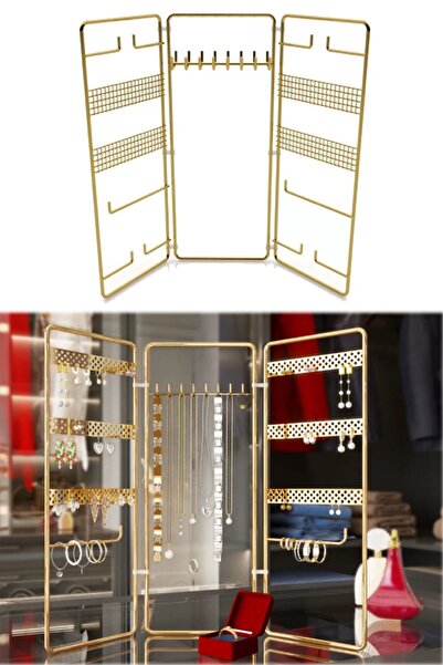 AboutThePerfect 3 Bölmeli Takı Organizer, Şeffaf, Kolye, Bilezik, Küpe, Stand...