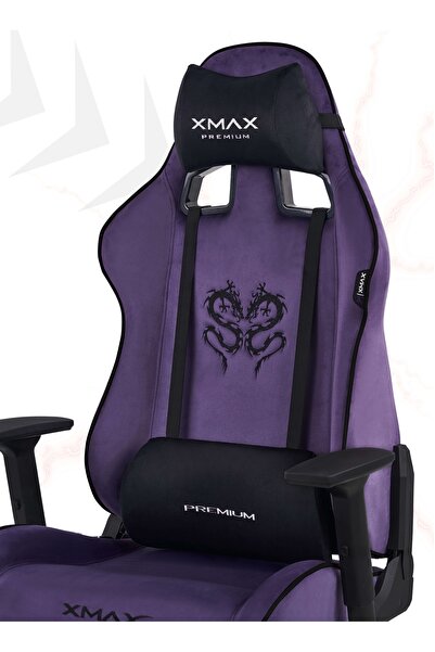 XMAX / Rio Plus Balerion Terletmez Kadife Kumaş Mor Gaming Oyuncu Koltuğu / 1...