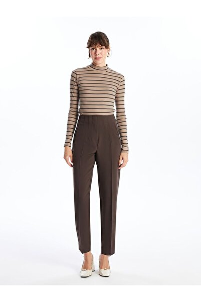 LC Waikiki LCWAIKIKI Basic Dik Yaka Çizgili Kadın Body