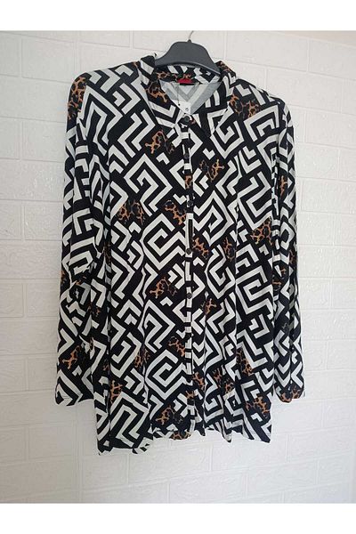 anne moda ankara 1. Quality, Full Summer, Buttoned, Long Sleeve, Large Size, Viscose Shirt