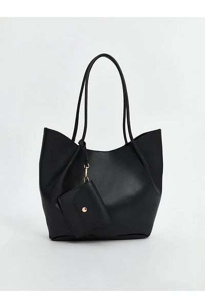 LC Waikiki Lcw Accessories Black Leather Look Women's Shoulder Bag