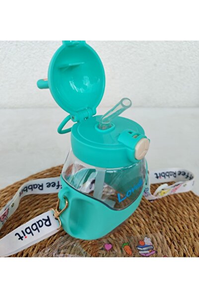 senacacollection School Water Bottle with Rabbit Ears 700 ml with Sticker Gift 1 Pcs