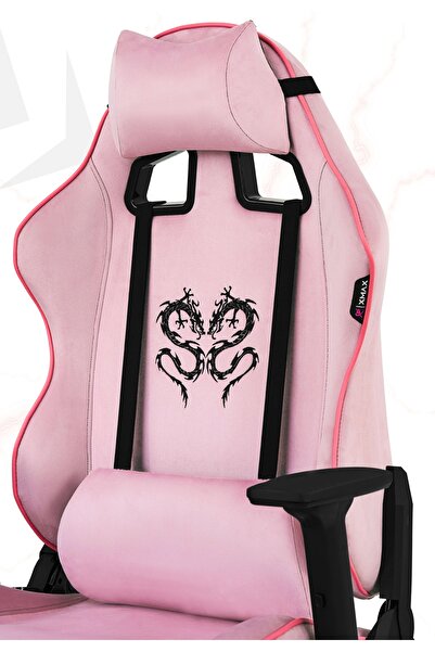 XMAX / Rio Balerion Terletmez Kadife Kumaş Pembe Gaming Oyuncu Koltuğu / 120 ...