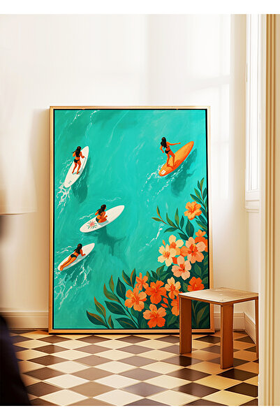 ARTHOUSECOLLECTIVE Poster de surfing - Poster de vară tropicală - Poster fără...