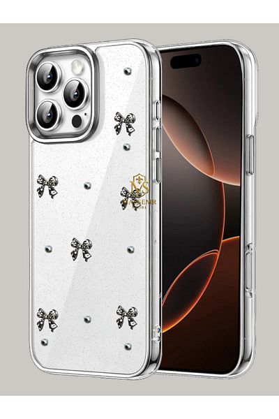 Massemr Apple iPhone 15 Pro Compatible Patterned Luxury Silicone Case – Stylish Design, Shock Absorbing Protection Cover