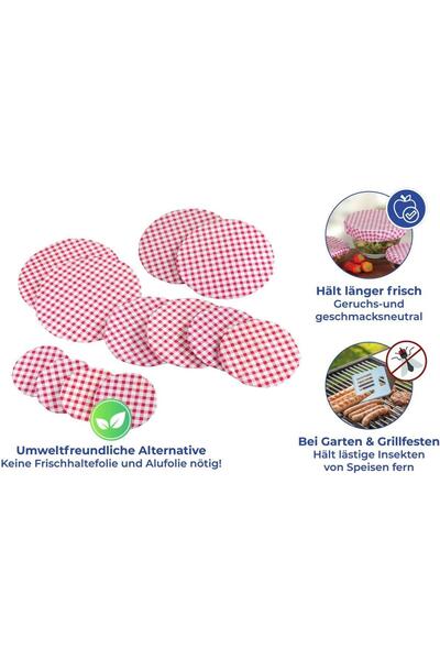 GBMOTION Klasik Gingham Tabak Kılıfı – 12’li Mutfak Şapkası Seti, 5 Farklı Boyut, Kırmızı Beyaz, Yen