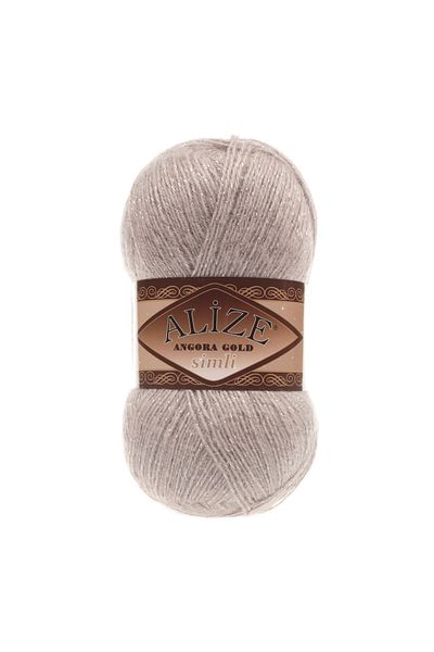 Alize Angora Gold Glitter Hand Knitting Yarn 100g 500m – Can Be Knitted with Needles and Crochet – Color No: 541 - Light Mink