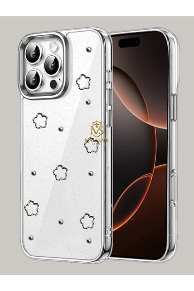 Massemr Apple iPhone 14 Pro Max Compatible Luxury Patterned Silicone Case Stylish Design Impact Protection Premium Style