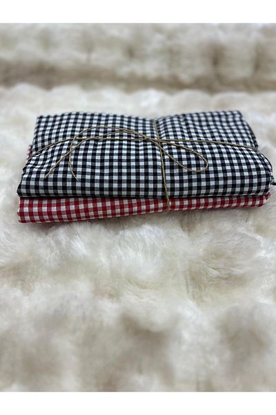 CANDAN ÇEYİZ Set 2 farfurii patrate 170x170 cm Veselă cu model Gingham, potrivite pentru grădină și picnic