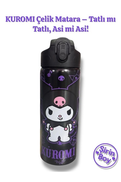 madam gold Kuromi'Li Steel Water Bottle with Straw