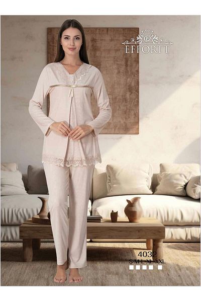 EM&FA TEKSTİL Maternity Maternity Lace Detailed Pajama Set