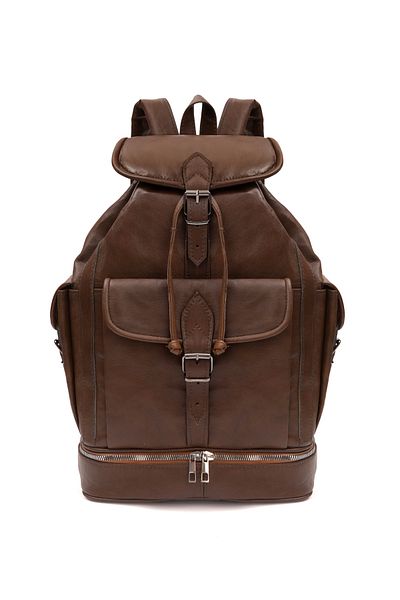 fubileather Genuine Leather Large Size Drawstring Backpack Backpack