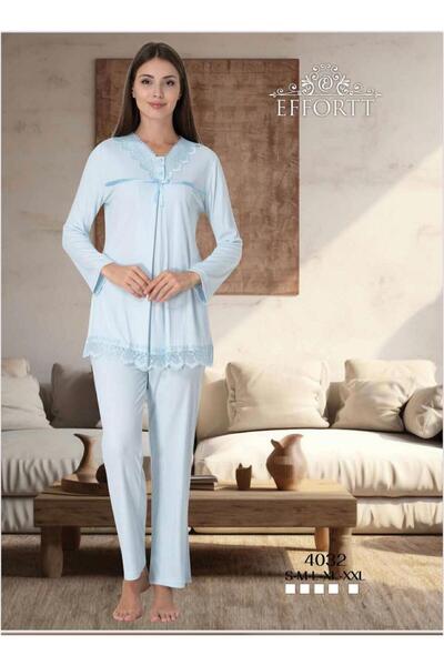 EM&FA TEKSTİL Maternity Maternity Lace Detailed Pajama Set