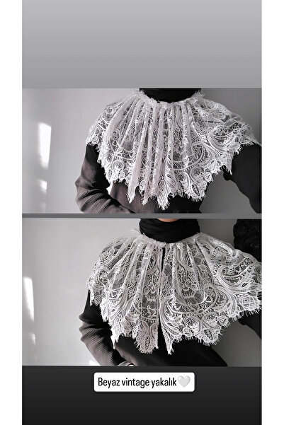 PL Beyaz vintage yaka