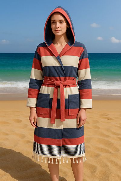 Fabric Box 100% Natural Cotton Bathrobe Sauna Beach and Bath Robe