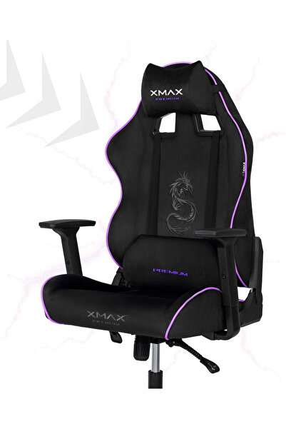 XMAX / Rio Balerion Terletmez Kadife Kumaş Siyah Gaming Oyuncu Koltuğu / 120 Kg Taşır