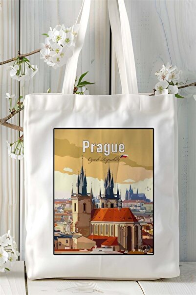 ART HEDİYE prague Baskılı Bez Çanta omuz çantası Kişiye Özel desen 4