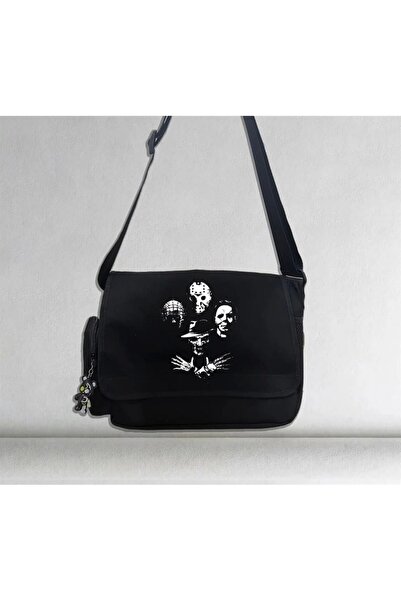 Violon Halloween Bad Faces τυπωμένη Unisex Μαύρη τσάντα Messenger