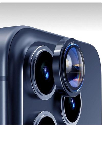 Aksesuar Kasabası Apple iPhone 15 Pro & 15 Promax متوافق مع حامي عدسة الكاميرا الحجرية وحماية الزجاج المقسى