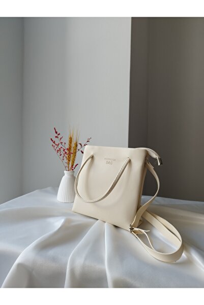 VivazzaLuxe حقيبة يد وكتف نسائية صغيرة من الجلد الكريمي - تصميم أنيق وعصري