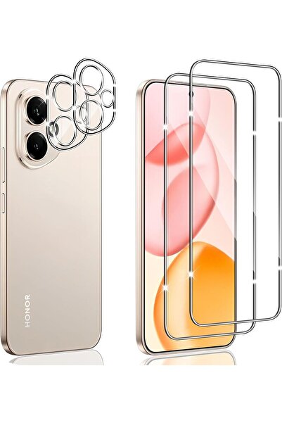 corcishop Honor 400 5G Uyumlu Şeffaf Çerçeveli Kamera Lens Koruyucu + Nano Es...