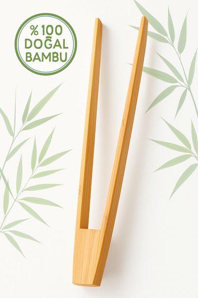 TARIK HOME 30 cm Natural Bamboo Tweezers