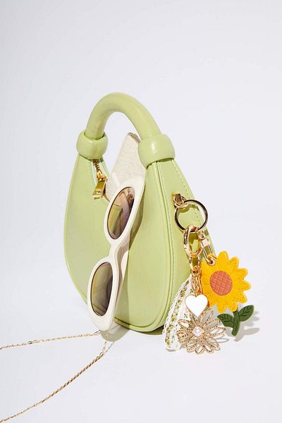 DeFacto Women's Floral Heart Detailed Gold Charm Keychain F1711Axns