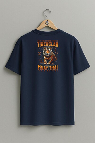 Bahriyeli Collection تي شيرت Muay Thai Tiger Sportsman كبير الحجم - تصميم ظهر...