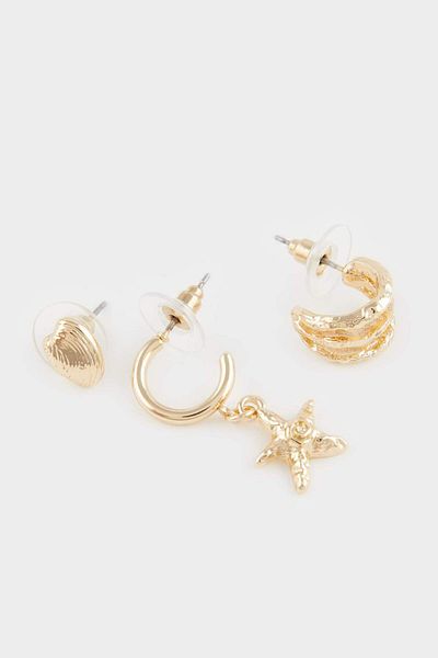 DeFacto Women's 6-Piece Gold Earrings F4071Axns