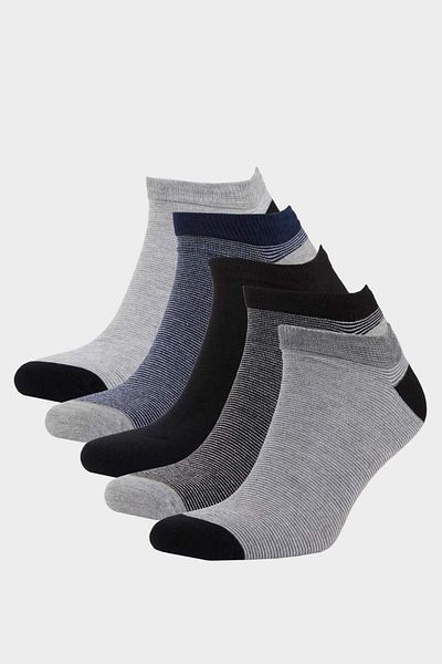 DeFacto Men's Seamless 5-Piece Bamboo Booties Socks F5269Axns