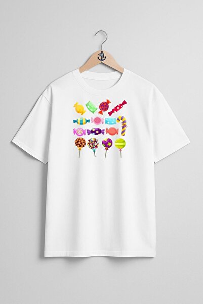 Bahriyeli Collection Oversize Various Colored Candies and Lollipops Chest Des...