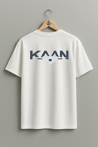 Bahriyeli Collection oversized Tf-X Kaan 5ης γενιάς μαχητικό αεροσκάφος με σχέδιο στήθους και πλάτης Unisex T-Shirt