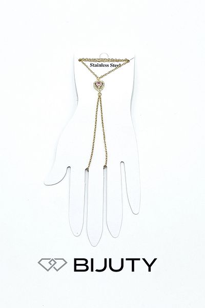 Bijuty Heart and Lightning Model Steel Şahmeran Gold and Silver Color Set of 4