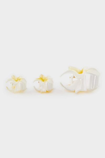 DeFacto Γυναικεία πόρπη 3 τεμαχίων White Lotus F4960AXNS