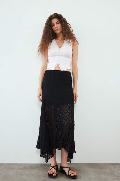 DeFacto Slim Fit Slim Fit Guler din dantelă Camisole cu nervuri F6380AX25SM