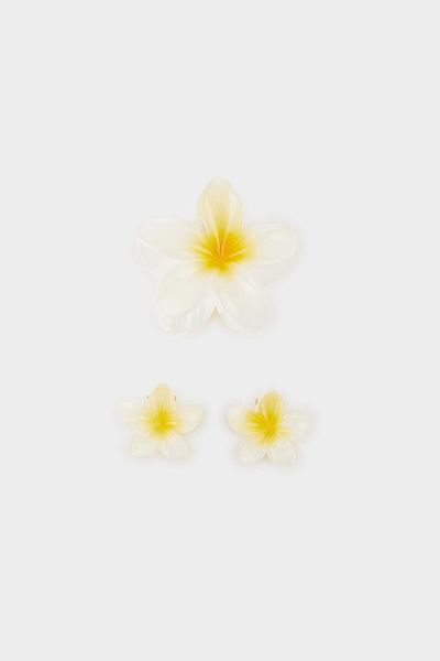 DeFacto Γυναικεία πόρπη 3 τεμαχίων White Lotus F4960AXNS