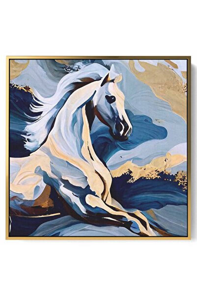 LOWHA لوحة فنية جدارية من القماش مشدودة على إطار خشبي بإطار ذهبي عائم وتصميم ...