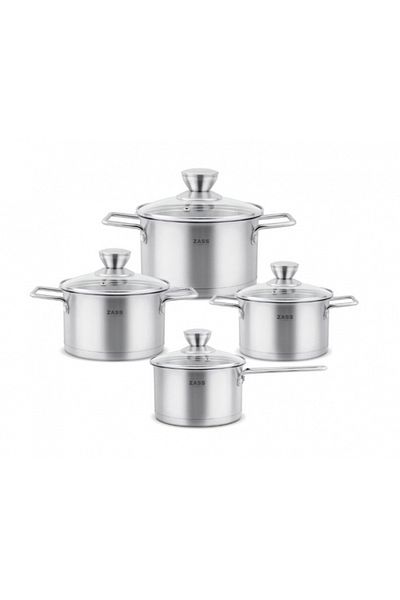 Zass Set 4 oale din Inox cu capac Gourmet ZG-SCS 03
