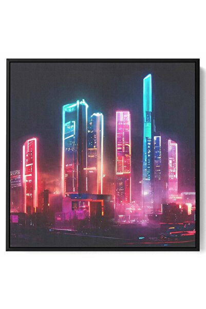 LOWHA لوحة فنية جدارية من القماش مشدودة على إطار خشبي بإطار أسود عائم وتصميم ...