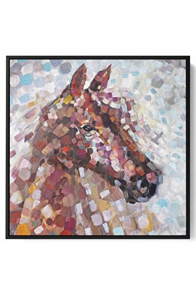 LOWHA لوحة فنية جدارية من القماش مشدودة على إطار خشبي بإطار أسود عائم وتصميم ...