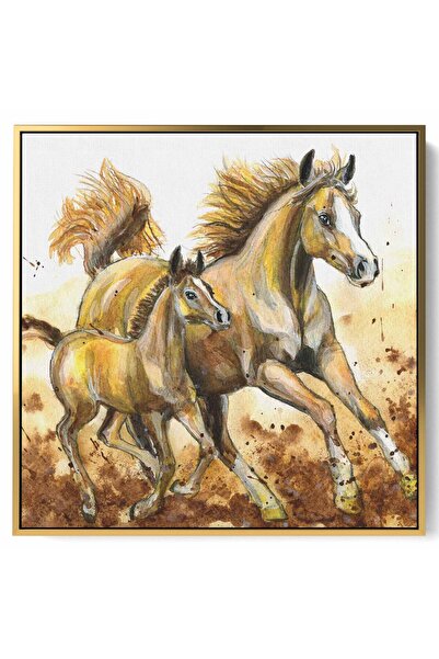 LOWHA لوحة فنية جدارية من القماش مشدودة على إطار خشبي بإطار ذهبي عائم وتصميم ...