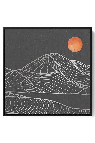 LOWHA لوحة فنية جدارية من القماش مشدودة على إطار خشبي بإطار أسود عائم مع تصمي...