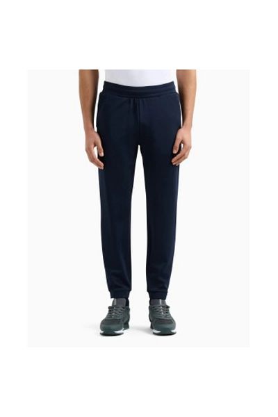 EA7 Men's Regular Fit Pocketed Elastic Leg Cotton Blue Sports Sweatpants 7m000306 Af13740-Ub102