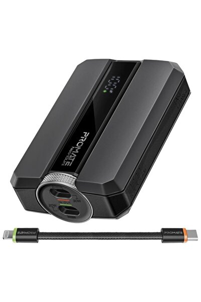 Promate Ultra-Compact 30W PD Power Bank with USB-C / Lightning Ports