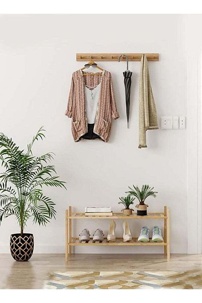 Generic dida-cosmos Multifunctional Bamboo Rack 2 Tier Shoe Rack