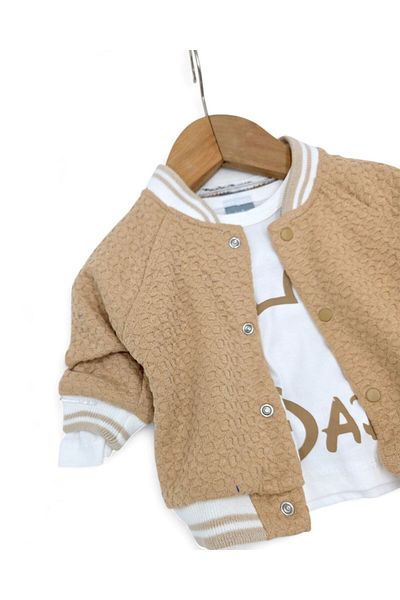voyyo kids baby Baby Boy Quilted Patterned, Cardigan, Jacket 3 Piece Newborn Set