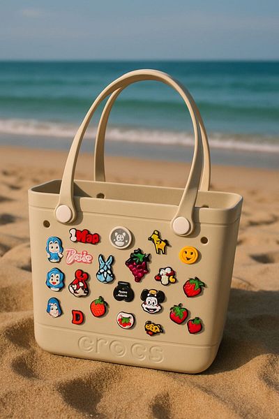 Madam Kifi Croslite Plastic Beach Bag Cream