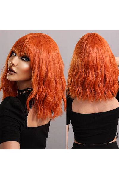 Fenomen Peruk Copper Special Short Wavy Wig Vip