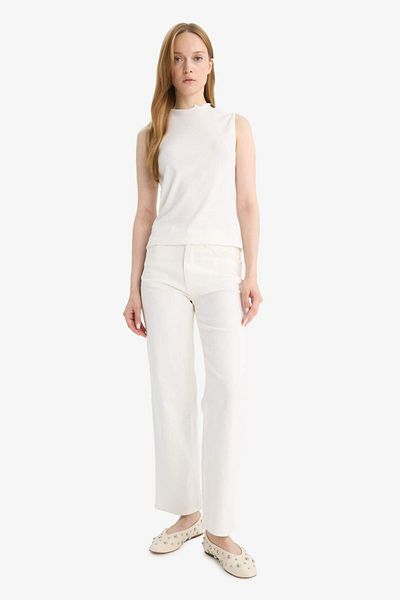 DeFacto Slim Fit Tight Half Turtleneck Ribbed Camisole Sleeveless Tunic G0050Ax25Hs