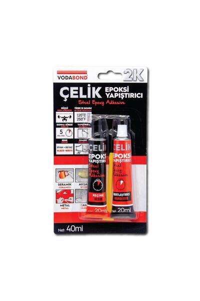 Vodabond Isıya Dayanıklı Çok Amaçlı Epoksi Çelik Yapıştırıcı 40 ml.